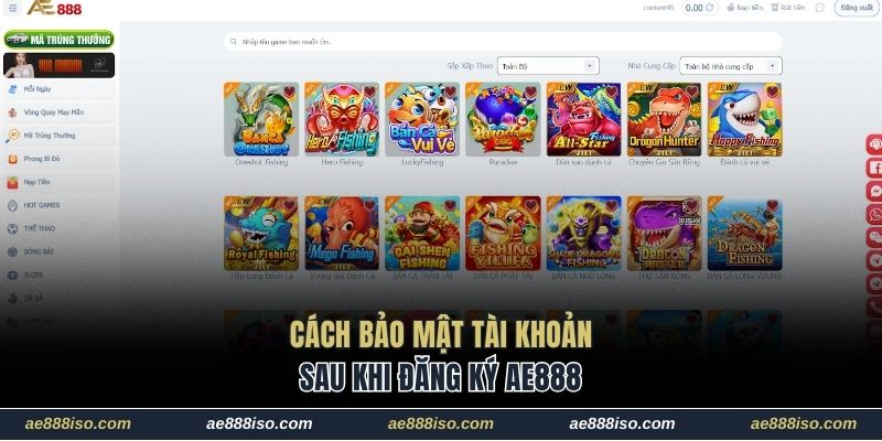 Cách bảo mật tài khoản sau khi đăng ký AE888