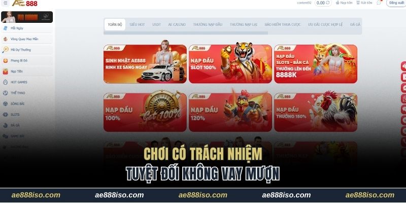 Chơi có trách nhiệm tuyệt đối không vay mượn